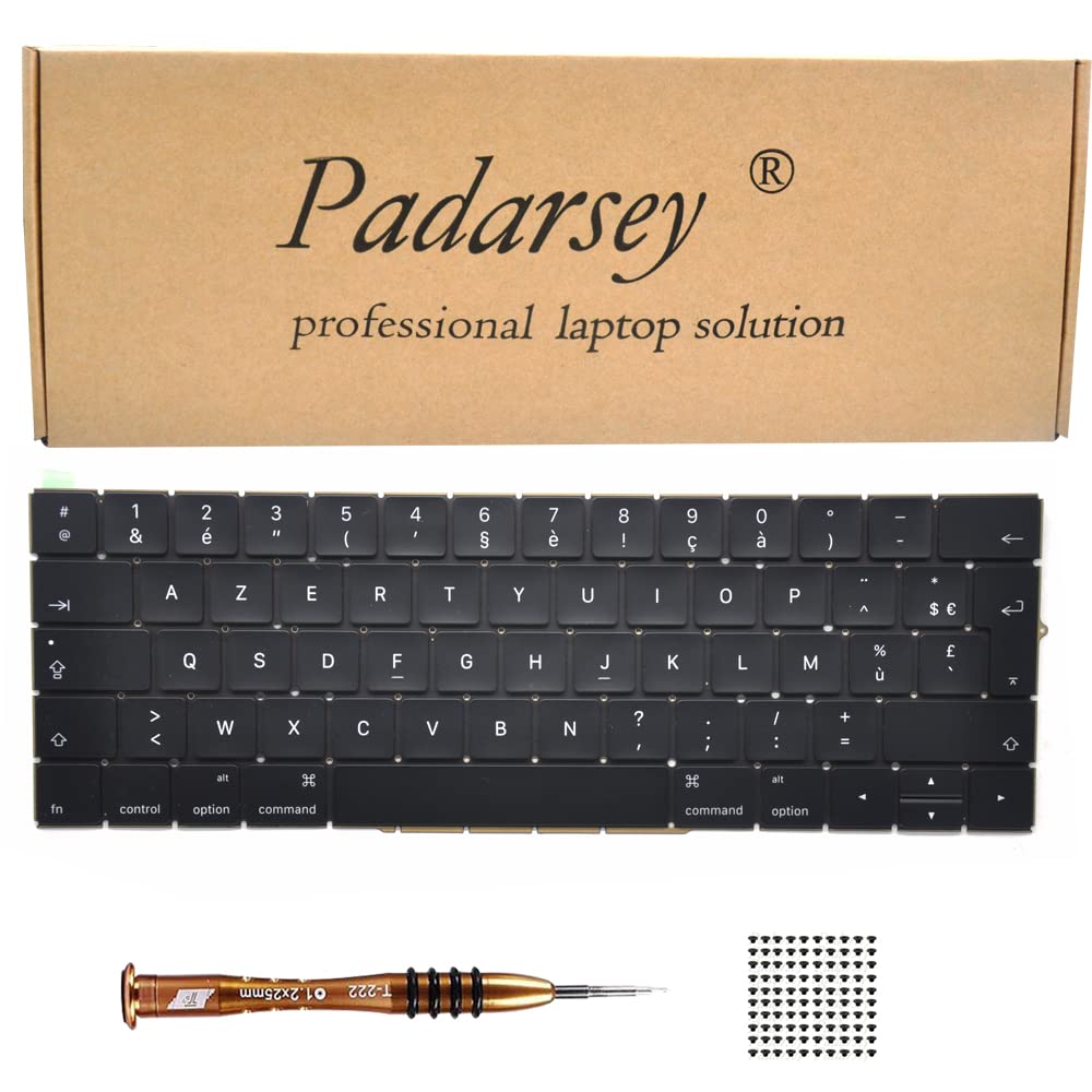 Pardarsey Replacement Clavier Français Keyboard Compatible with MacBook Pro13 A1706 15 Inch A1707 2016 2017 with 80 Screws Screwdriver