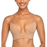 DotVol Women's Deep Plunge Bra Convertible Push up Low Cut Seamless Wireless Bra