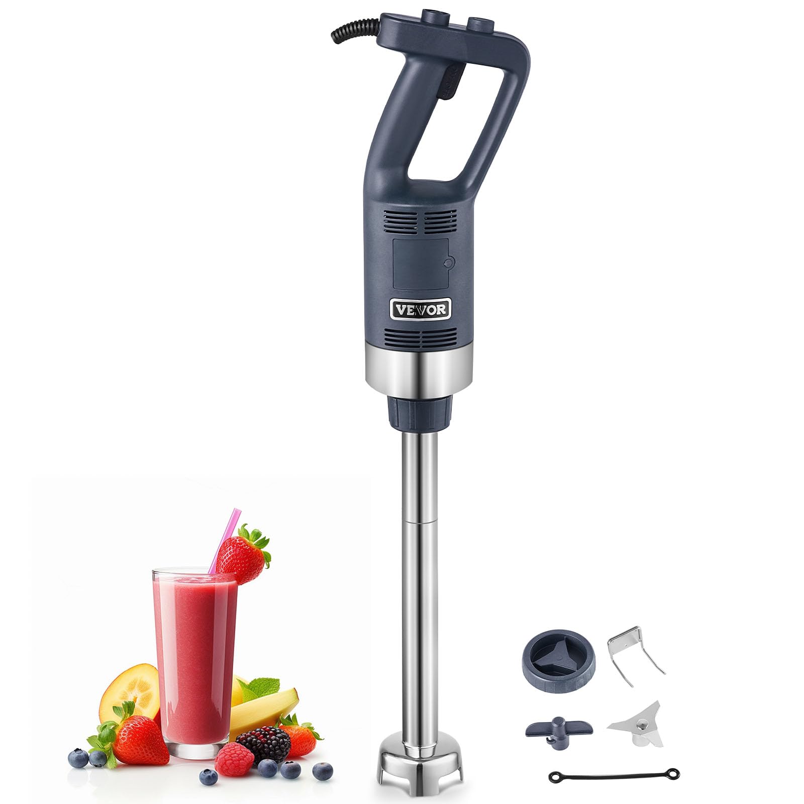 Photo 1 of VEVOR Commercial Immersion Blender, 500W Heavy Duty Hand Mixer, 16 inch Stepless Variable Speed Mixer with Stainless Steel Blade, Multi-Purpose Portable Mixer for Soup, Sauces, Mashed Potatoes, Cream