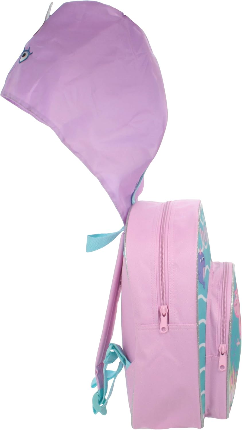 Peppa Pig Mel Arch with Hood Kids Backpack, Girls Pink Canvas Rucksack, Perfect Children School Bag, Nursery Or Preschool Bag - Image 3