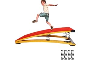ZOUXIKOU 4 Springs Gymnastics Springboard for Kids Vaulting Training Fitness Playing, Portable Curved Spring Board, Hard Wood Practice Equipment, Elastic Board for Home Room Athletics Training