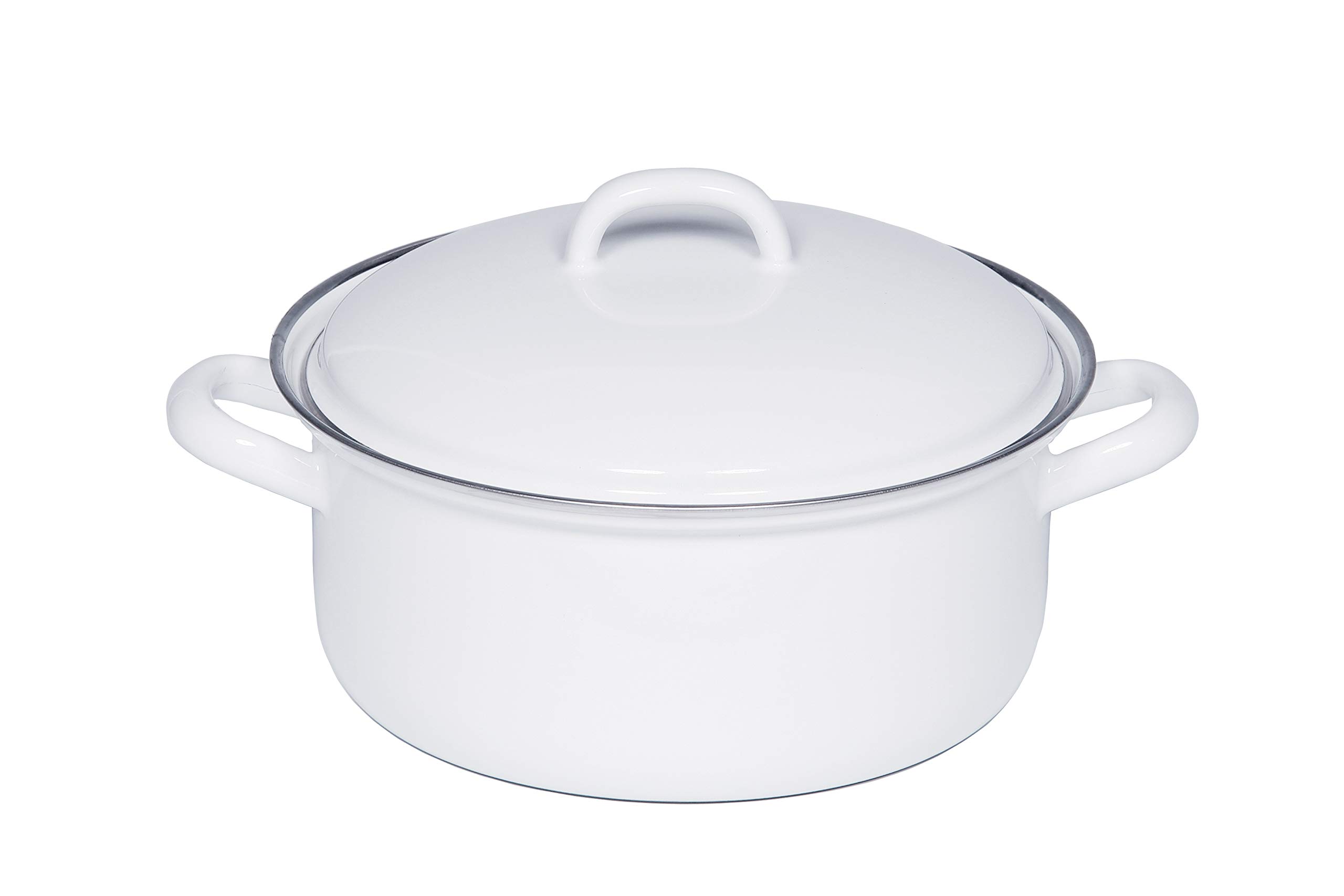 Riess Country-Edelweiss Casserole with Lid, Diameter-22 cm White