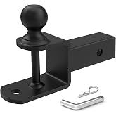 RETRUE ATV UTV Trailer Hitch for 2 inch Receiver, 3-in-1 Ball Mounts | 2 Inch Ball Hitch for 4 Wheeler, 3500 lb Capacity, 6700 lb Winch Loop, Hitch Pin Included, Rust-Resistant, Easy Install