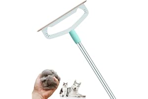 Magic Pet Hair Remover with 58" Long Handle, Carpet Rake for Dog Cat Hair Removal, Large Reusable Metal Carpet Broom