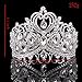 FUMUD Height 4.1'' Silver Luxurious Vintage Wedding Queen Princess Large Rhinestone Crowns And Tiaras Pageant Prom Bridal Crystal Hair Accessories (Silver)