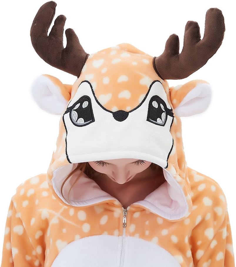Fleece Unicorn Onesie Pajamas for Women Adult Cartoon Animal Christmas Halloween Cosplay Onepiece Costume