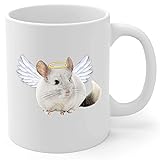 Cute White Chinchilla Angel Wings Memorial Coffee