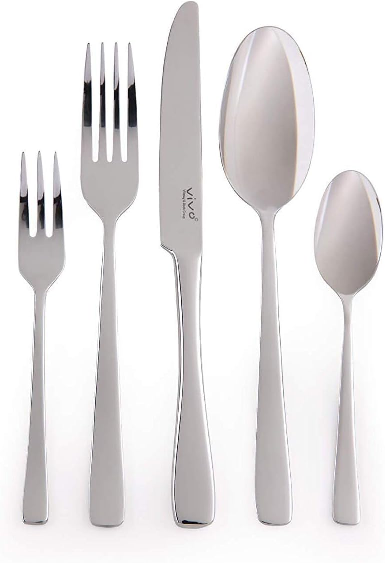 Villeroy & Boch Vivo Group Voice Basic Besteck Set 30teilig, aus pflegeleichtem rostfreiem Edelstahl Besteckset, Silber, Tafelbesteck 30tlg