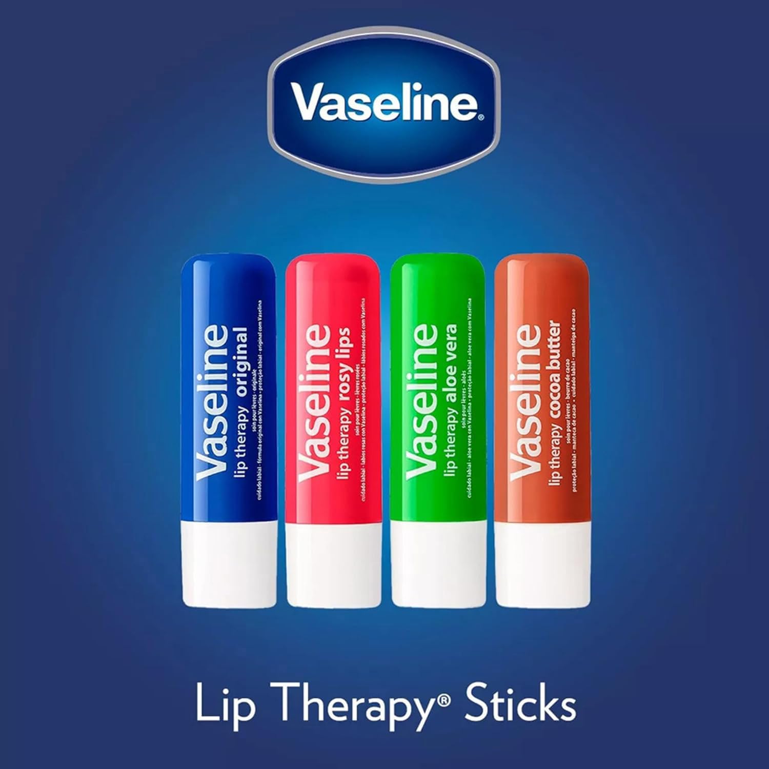 Vaseline Lip Therapy Rosy Lips 12-Pack – Moisturizing Balm, Lip Care for Dry Lips, 0.16 Oz Ea