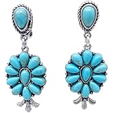 Emulily Western Squash Blossom Clip-On Earrings Navajo