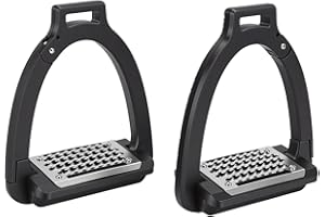 Luocute Horse Stirrups, 1 Pair Alloy Safety Stirrups with Side Opening Design and Anti Slip Pads, for Professional Equestrian
