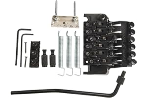 Floyd Rose Style Double Locking Tremolo Bridge Set, for Electric Guitar, Zinc Alloy 6-String Guitar Bridge Replacement, with 