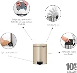 Brabantia NewIcon 5L Pedal Bin Metallic Gold Soft-Closure Bathroom view 2