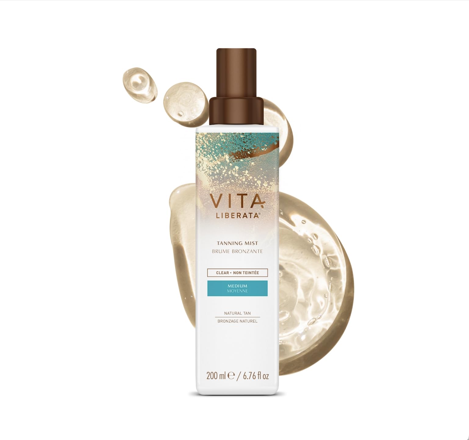 Vita Liberata Self Tanning Mist - Medium - Untinted, Natural Looking Tan Designed for Face & Body, Quick Drying Formula, Formulated with Organic Glycerin & Cucumber Extract, 200ml