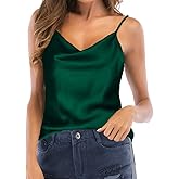 TOUTOUAI Women's Silk Satin Camisole Cowl Neck Tank Top Cami Silky Basic Tank Shirt Blouses