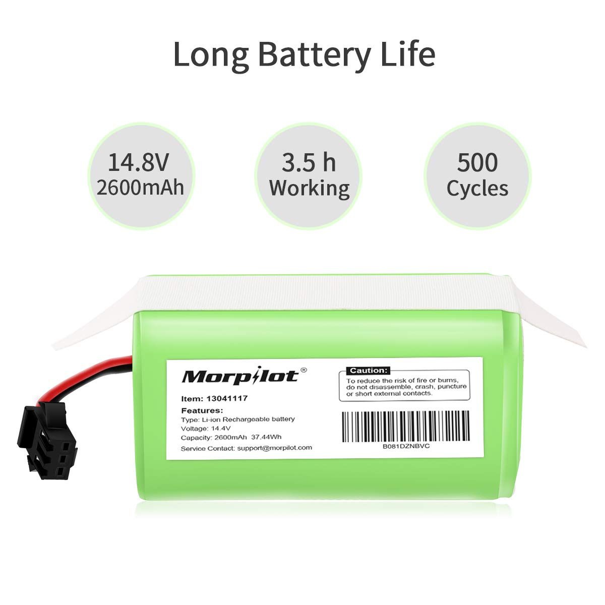 14.4v 2600mAh Li-ion Rechargeable Replacement Battery Compatible with Deebot N79S, RoboVac 11, 11S,11S MAX, 30, 15C, 15T, 12, 35C