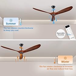 Chriari 60'' Ceiling Fan With Remote and Wall