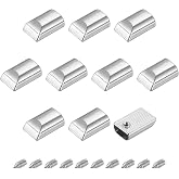 uxcell 20Pcs Metal Zipper Stoppers, Rectangle Pull Top Ends Tail Clip Replacement with Screw for DIY Crafts, Bag, Luggage, Silver Tone