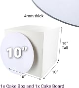 Culpitt 10" Tall Cake Box & Board Set for Tiered Cakes - Premium Quality view 3