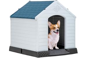 BestPet Large Dog House Insulated Kennel Durable Plastic Dog House for Small Medium Large Dogs Indoor Outdoor Weather & Water