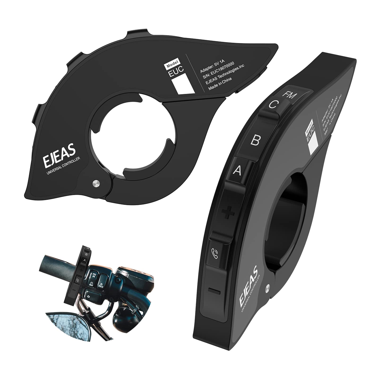 EJEAS EUC Motorcycle Remote Control Handle is Used to Control Q2/Q7/V4 Plus/Q4 Motorcycle Helmet Bluetooth Intercom