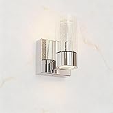 Tawson Alice Modern 1-Light Wall Sconce Light Fixture, Integrated Led and Premium Bubble Glass, for Kitchen Island, Hallway, 