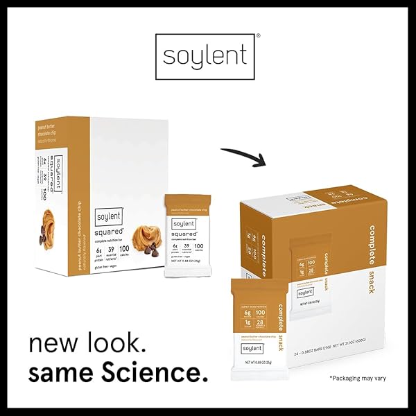 SOYLENT SNACK MINI PROTEIN BARS – PEANUT BUTTER CHOCOLATE CHIP, 1G SUGAR, PROTEIN BARS, GLUTEN FREE, 6G OF VEGAN ENERGY – 24 COUNT