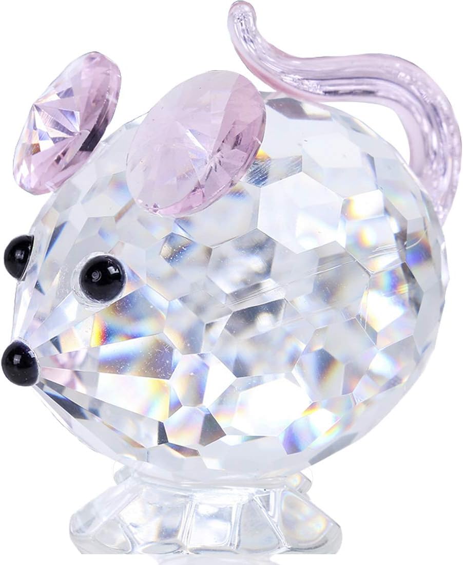 Crystal Mouse Figurines Collectibles-Glass Animals Figurine Home Decor: Kitchen & Dining