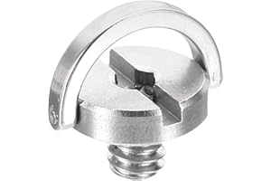 PATIKIL 1/4-20 Thread 11mm Length D-Ring Stainless Steel Camera Fixing Screw, D Shaft Quick Release Plate Screw for Camera Tr