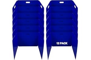 LARREEDE Privacy Shields 12 Pack Blue Durable Easy Carry Plastic Desk Dividers-Easy to Disinfect Classroom Dividers-Portable Divider-Re-usable Privacy Divider