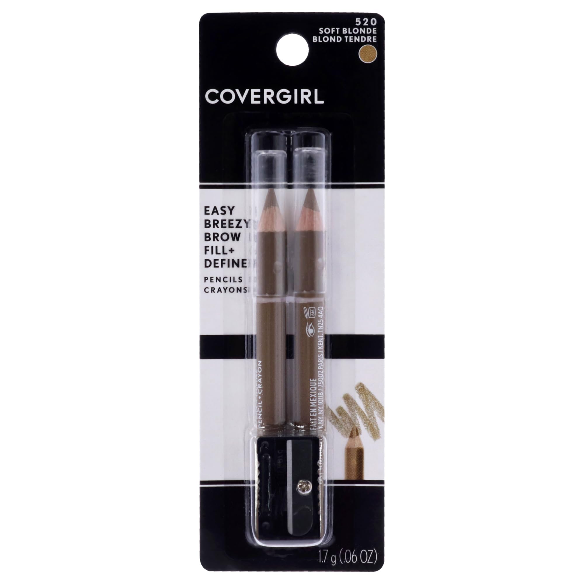 CoverGirl Easy Breezy Brow - 520 Soft Blonde For Women 0.06 oz Eyebrow Pencil
