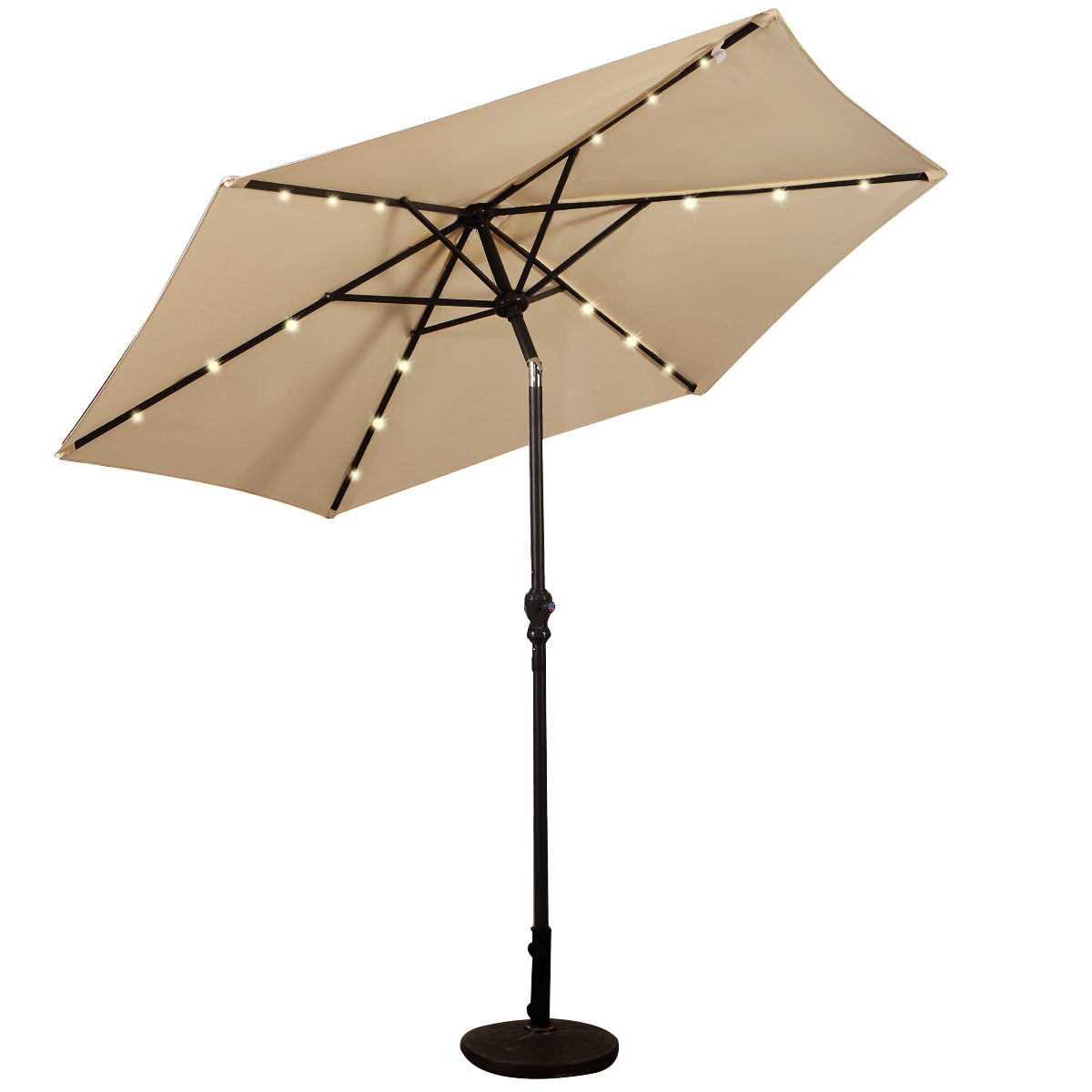 Amazon Com Giantex 9ft Market Patio Umbrella W Solar Lights Outdoor Table Umbrella W Push Button Tilt And Crank For Market Garden Beach Pool 0627414171111 Books