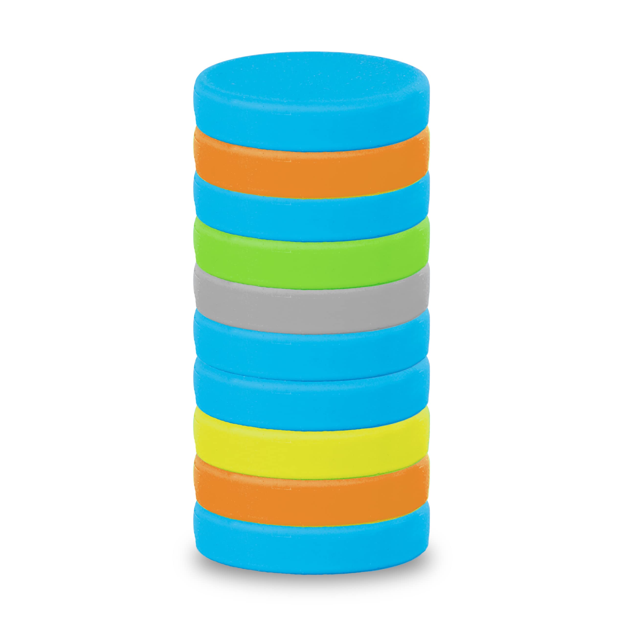 Maul Neodymium Round Silicone Magnets 800 g Holding Power 18 x 4 mm Assorted Colours Pack of 10