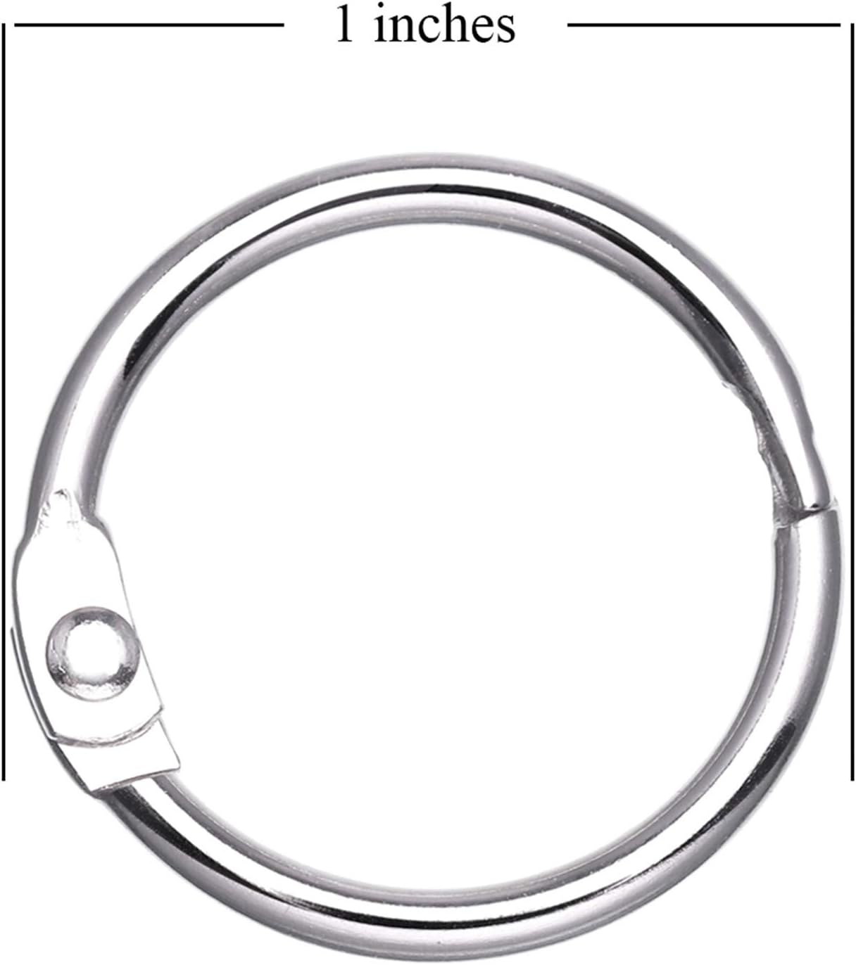 Antner 100 Pieces Loose Leaf Binder Rings, 1" Diameter, Nickel Plated Metal Office Book Rings Key Rings : Office Products