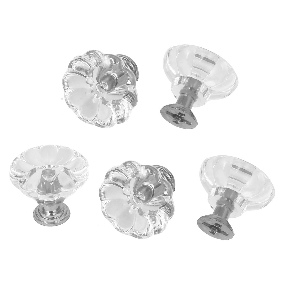 Sourcingmap 30mm Plastic Crystal Cabinet Drawer Door Pulls Knobs Handle Clear 5pcs