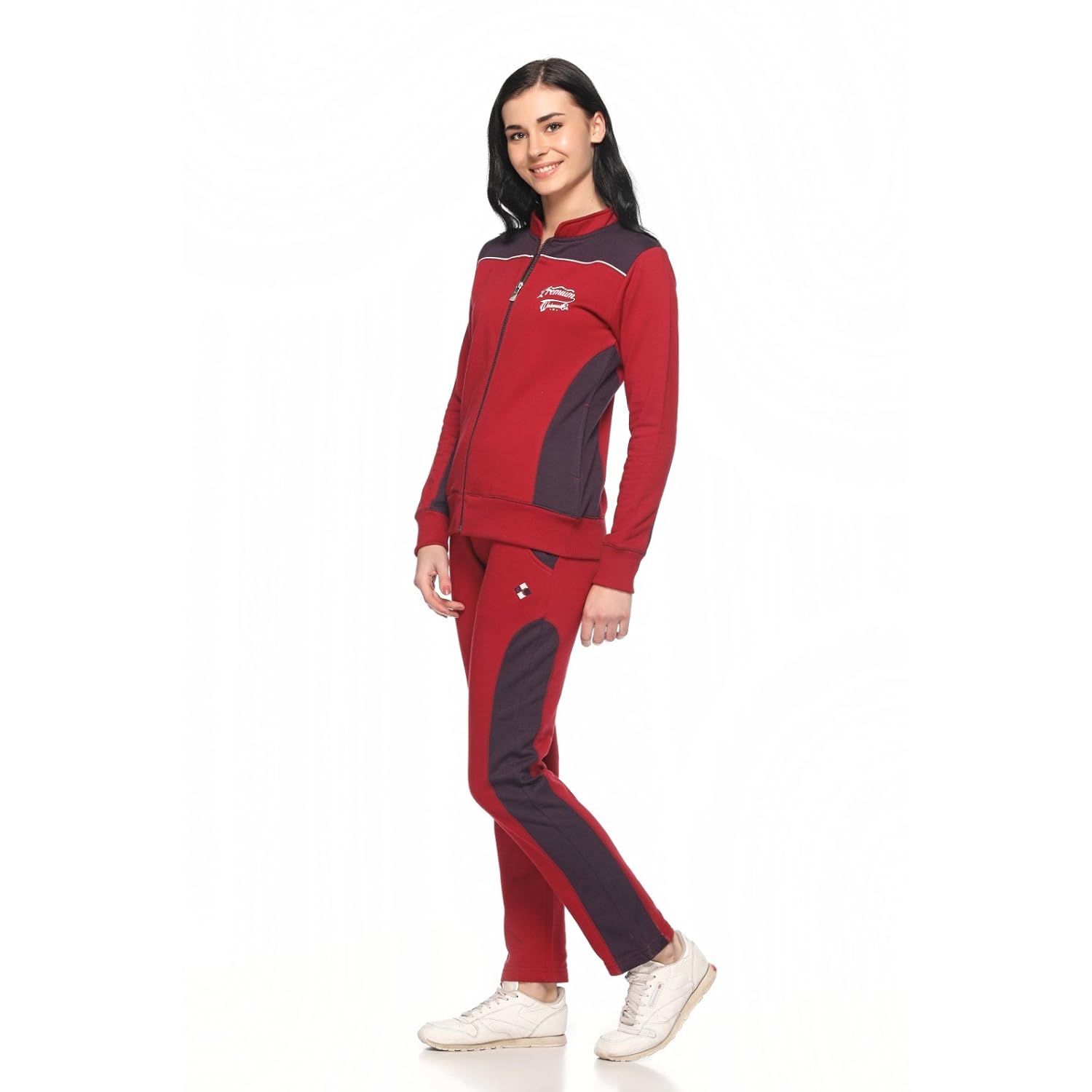 ex10sive fleece maroon active wear tracksuit