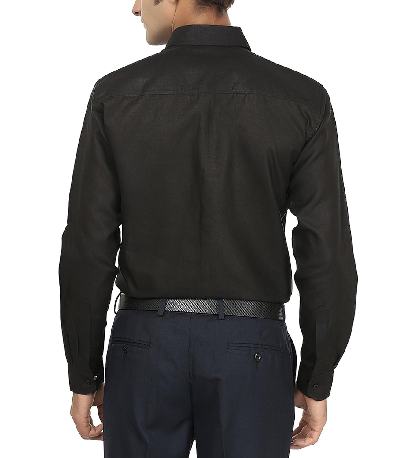 jay & u men's cotton linen blend formal shirt