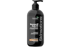 Skinsations - Unscented Massage Oil for Massage Therapy - 16oz | Fragrance-Free Body Oil for Sensitive Skin & Aromatherapy | Sweet Almond, Jojoba, Coconut & Grapeseed Oils