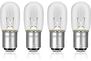 Gfdoso 4 Pcs 15W 120V Sewing Machine Light Bulb - Incandescent Bulb Compatible with Kennmore and More Sewing Machine Replacement Bulbs 15 W with Push-in Base（White New