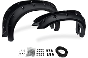 LAX Pocket Bolt-Riveted Rugged Style Fender Flares, for 2009-18 Ram 1500 Fleetside Models (Exclude R/T & Rebel), 2019-24 Ram 