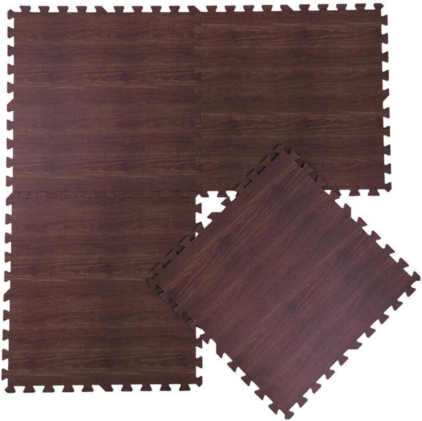 Jenify Puzzle Floor Mat Interlocking Foam Mat Floor Tiles Wood Puzzle Mat for Gym Kids Baby,Brown,6060cm4p