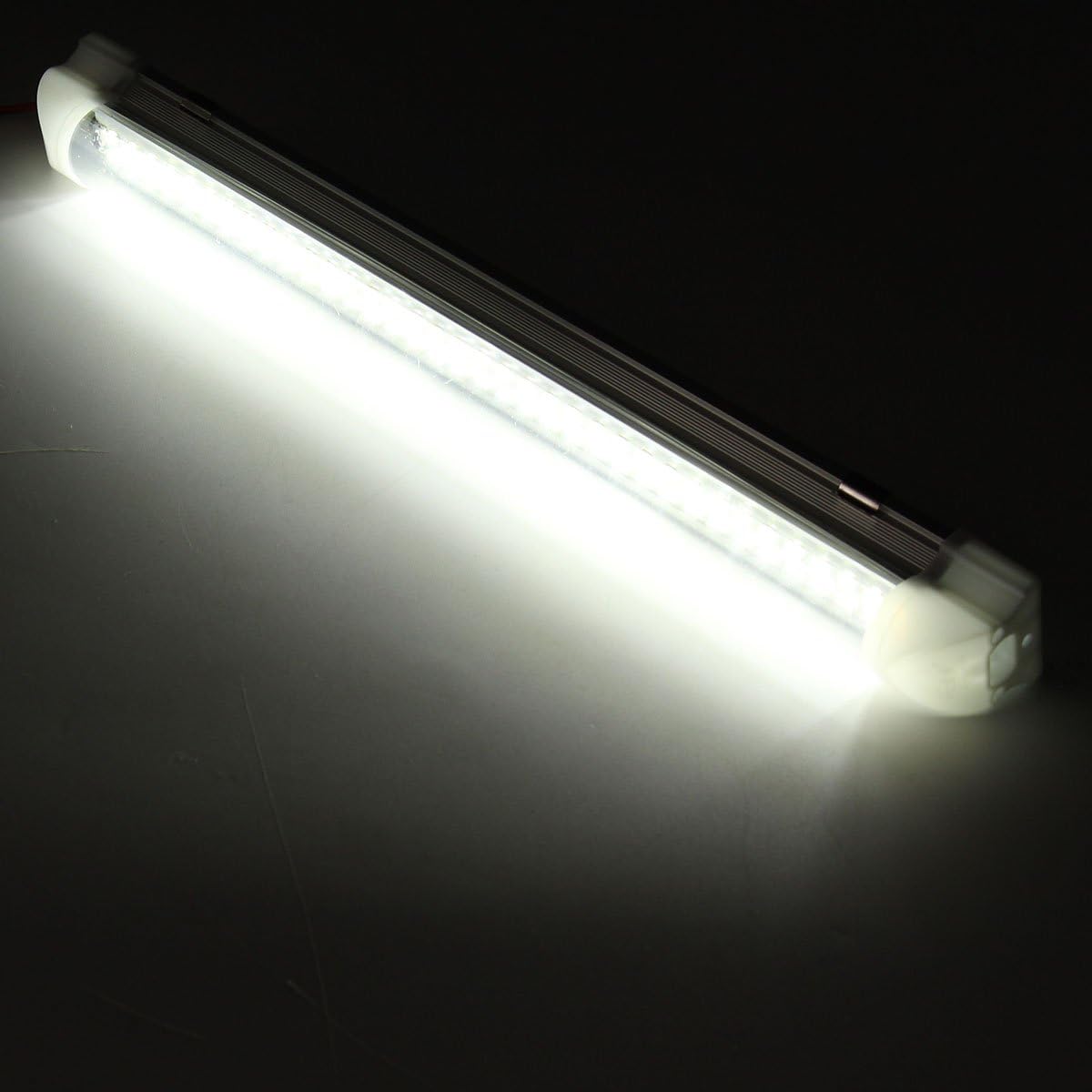 AUDEW LED 12V Interior LED Light Bar White Strip Light 340mm 12V 4.5W 72 LED Car Interior Light Strip for Van Bus Caravan with On / Off Switch (2 Pcs): Automotive