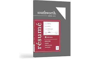 Southworth® 100% Cotton Résumé Paper, 8 1/2" x 11", 32 Lb, 100% Recycled, White, Pack Of 100