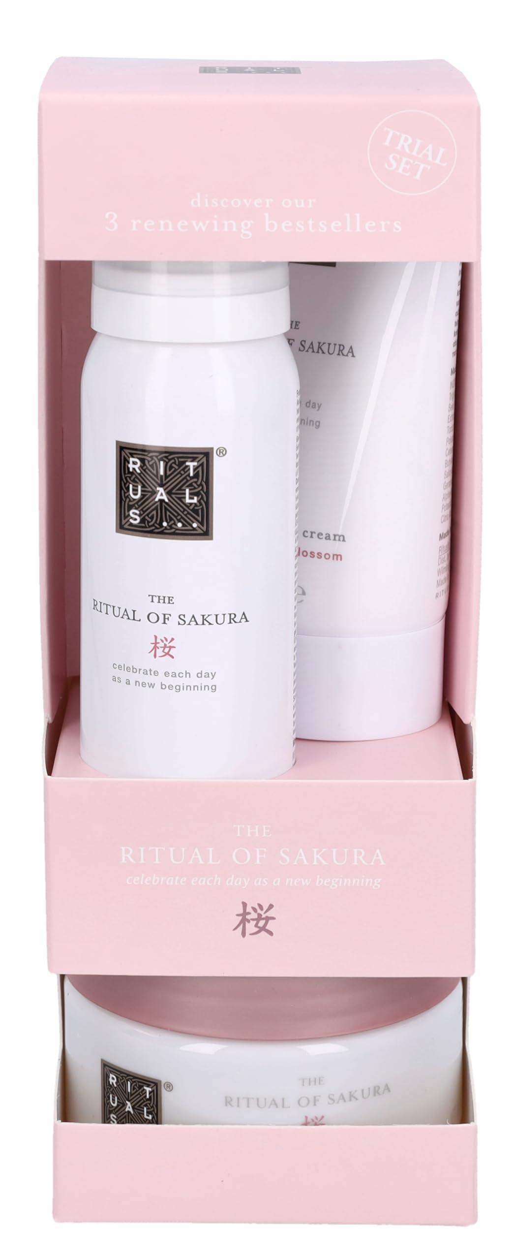 RITUALS Gift Set for Women from The Ritual of Sakura - with Shower Foam, Body Cream & Body Scrub - with Rice Milk & Cherry Blossom - Trial Set
