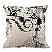 HGOD DESIGNS Music Notes Pillow Case,Black-White Music Notes Cotton Linen Cushion Cover Square Standard Home Decorative for Men/Women 18x18 inch White Black