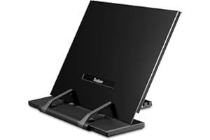 Readaeer Metal Book Stand for Desk Portable Document Holder for Cook Book, Music Book, iPad, Laptop, Reading Rest with 7 Adjustable Positions and Page Paper Clips