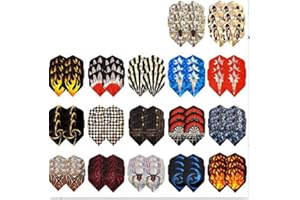 Emperoch 102 Pcs Dart Flights, 17 Designs Standard Dart Flights, Durable PET Darts Tail Wing for Soft Tip Darts and Steel Tip