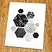 Modern Art Print (Unframed), Geometric Art, Abstract Art Poster, Mid-century Art, Cafe, Industrial, Loft, Beehive Wall Art, Hexagon Art, Black and White, 8x10