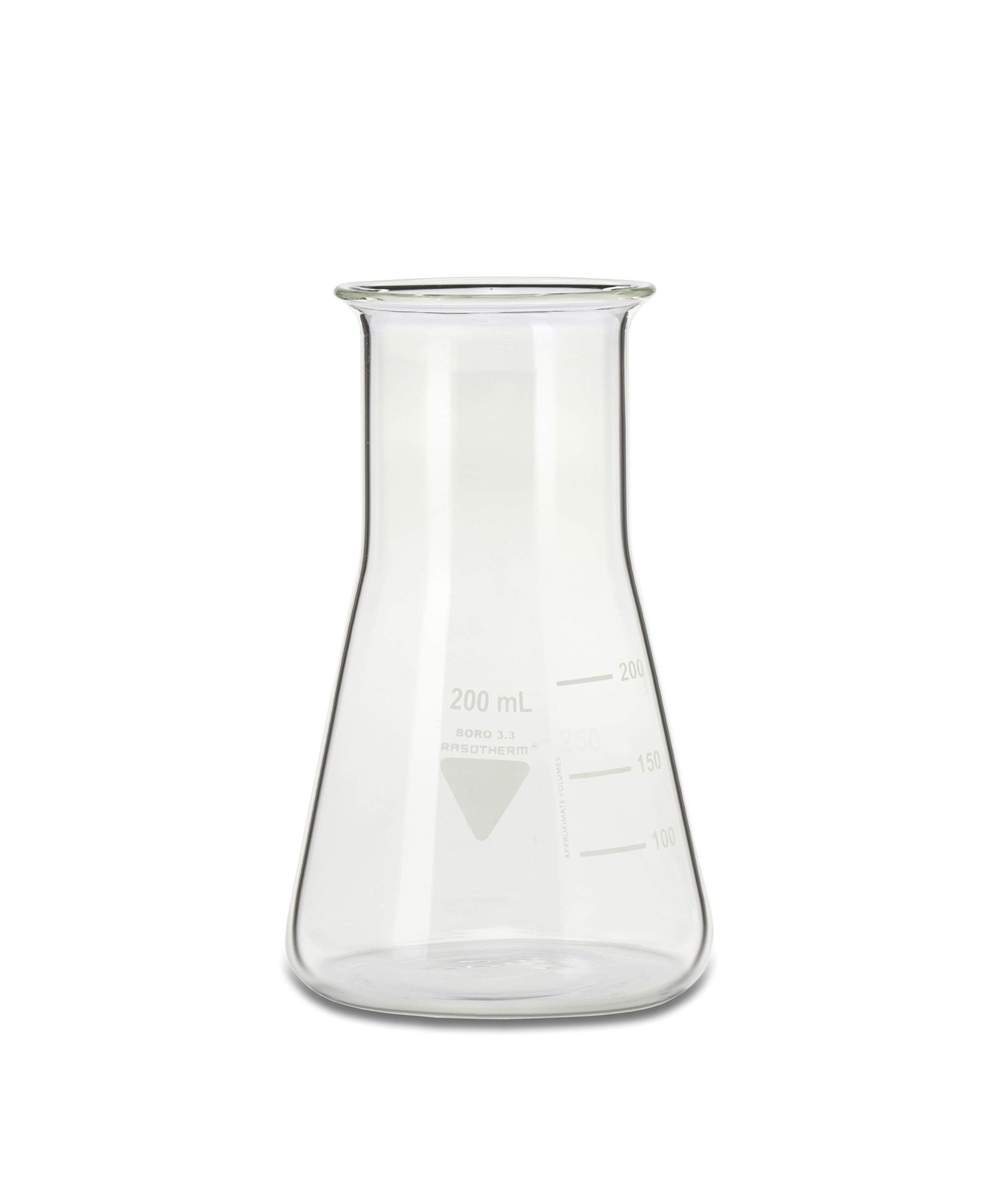 Rasotherm Erlenmeyer flask, wide neck, Boro 3.3, 200 ml