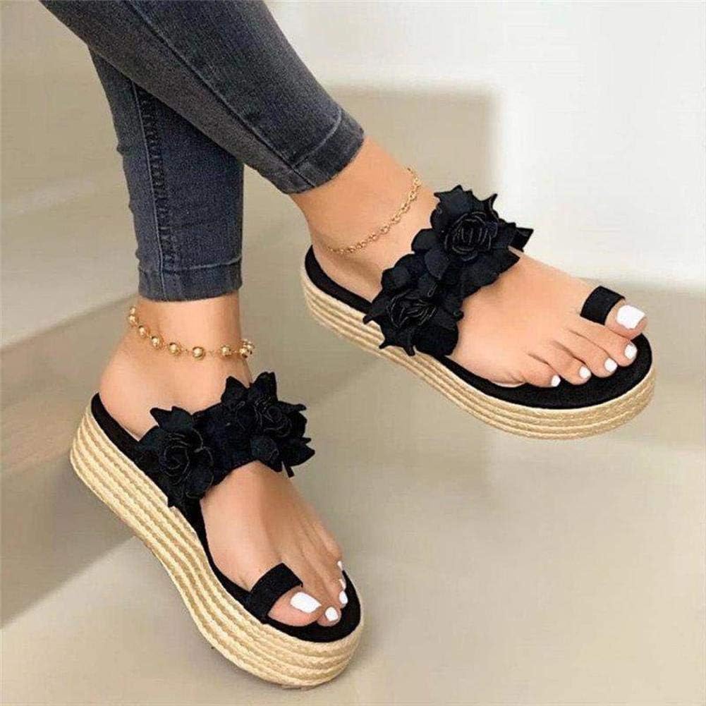 Aomigoct Sandali Con Zeppa Donna - Comodi E Ortopedici, Per Alluce Valgo, Nero, 37.5 EU
